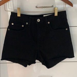 rag & bone  black denim cut off shorts